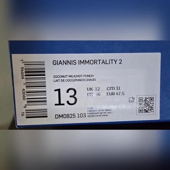 Men's Gianni's Immortality 2 coconut milk hot punch Nikes Size 13 NWT - Picture 8 of 8